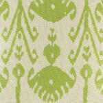 closer look at Apple Green Ikat cushion cover