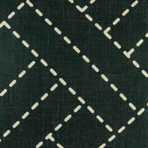closer look at cushion with Black Geometric pattern.