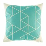 cushion cover with Teal Geometric pattern.
