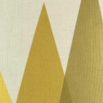 closer look at cushion with Gold Cones pattern.