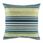 cushion with Blue and Olive Stripe pattern.