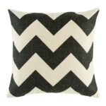 cushion with Black Thick Chevron pattern.