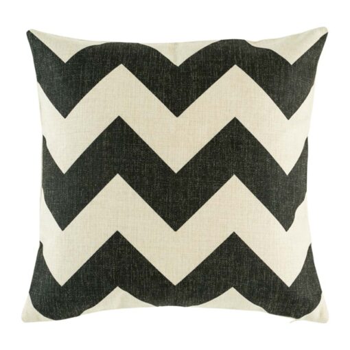 cushion with Black Thick Chevron pattern.