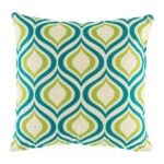 cushion with Apple Green Blue Flame pattern.