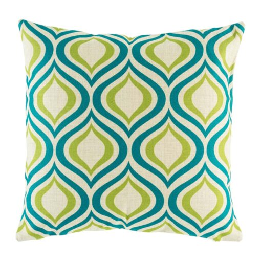 cushion with Apple Green Blue Flame pattern.