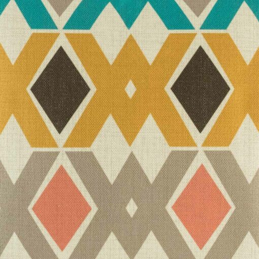 closer look at cushion cover with Diamond Tribal pattern.