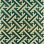 closer look at cushion with Greek Key pattern.