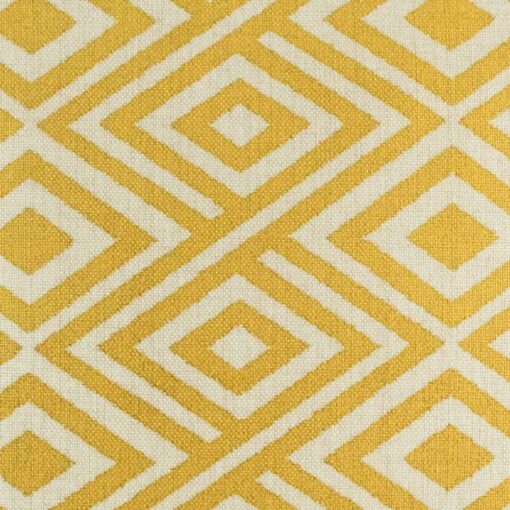 closer look at cushion cover with Gold Diamond Link pattern.