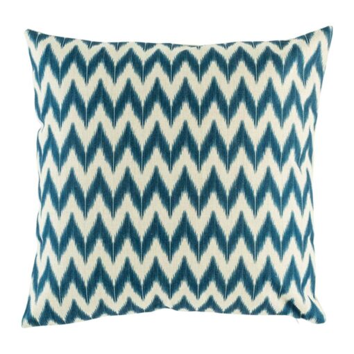 cushion with Navy Tasseled Chevron pattern.