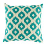 cushion cover with Turquoise Ikat pattern.