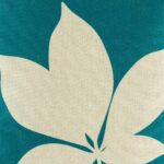 closer look at cushion cover with Blue Fern print.