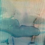 closer look at cushion cover with Teal Dye pattern.
