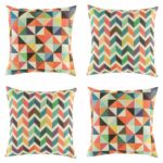 4 cushion cover in Multicolour Chevron and Geometric patterns.