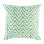 cushion with Teal Thin Chevron pattern.