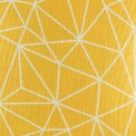closer look at cushion with Gold Geometric pattern.