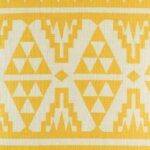 closer look at cushion cover with Gold Tribal pattern.