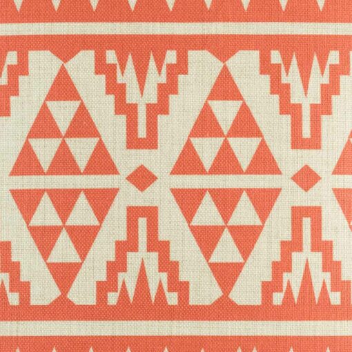 closer look at cushion with Punch Tribal pattern.