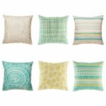 6 Multi Patterned cushion in Yellow, Grey and Teal colours.