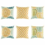 6 yellow patterned cushion cover