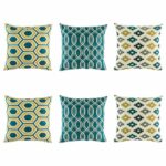 3 pairs of multi Patterned cushion cover Gold and Blue colours.