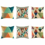 6 cushion with Multi Colour Triangle pattern