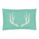 Rectangular cushion cover in Aqua Blue Stag pattern -30x50cm
