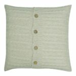 a Buttoned Cable Knit Cushion in Cream colour - 50x50cm