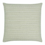 back side view of a Buttoned Cable Knit Cushion in Cream colour - 50x50cm