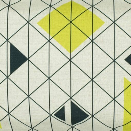 closer look at a Rectangular cushion in Yellow and White Trellis pattern -30x50cm