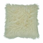 a square fur cushion in Cream - 45cm x 45cm