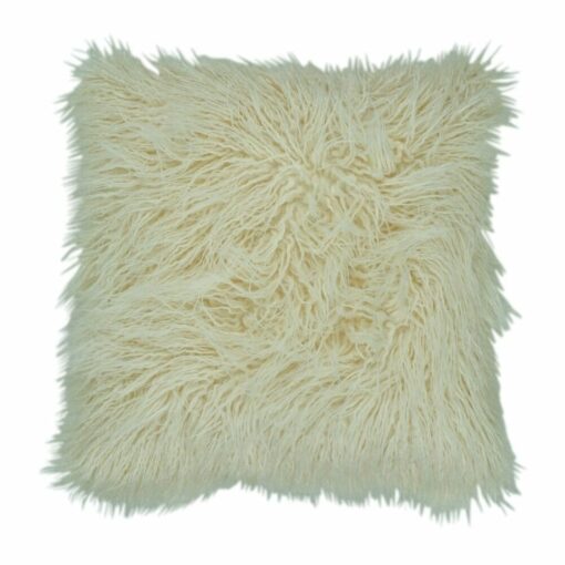 a square fur cushion in Cream - 45cm x 45cm
