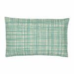 a Rectangular Cushion in Plaid Teal pattern - 30x50cm