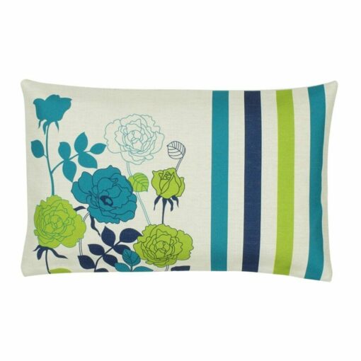 a Rectangular Cushion in Roses and Stripes pattern - 30x50cm
