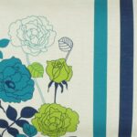 a closer look at a Rectangular Cushion cover in Roses and Stripes pattern - 30x50cm