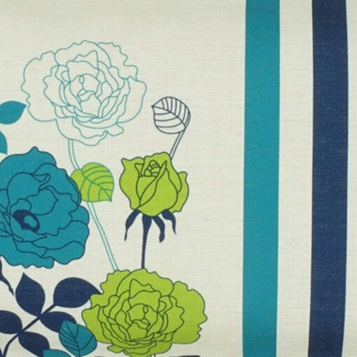 a closer look at a Rectangular Cushion cover in Roses and Stripes pattern - 30x50cm