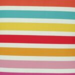 closer look at a cushion in Multi Colour Horizontal Stripe pattern - 45x45cm