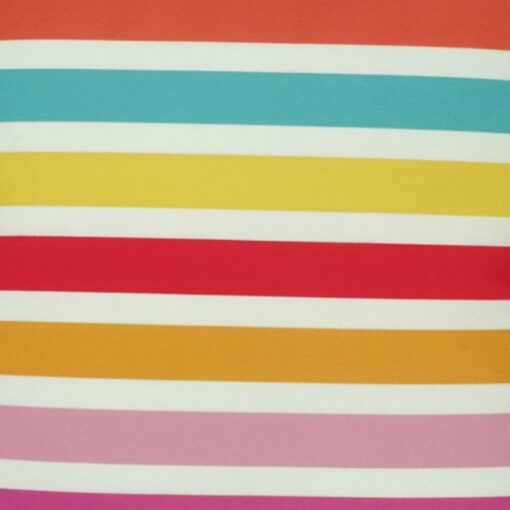 closer look at a cushion in Multi Colour Horizontal Stripe pattern - 45x45cm