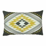 rectangular cushion in Black and Gold Kilim pattern
