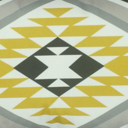 closer look at a rectangular cushion cover in Black and Gold Kilim pattern