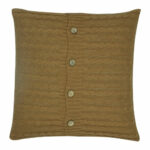 a Buttoned Cable Knit Cushion in Brown colour - 50x50cm