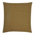 back side view of a Buttoned Cable Knit Cushion in Brown colour - 50x50cm