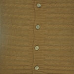 closer look at a Buttoned Cable Knit Cushion cover in Brown colour - 50x50cm