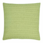 Back Image of Square Light Green Cable Knit Cushion Cover 50cm x 50cm WIth Buttons