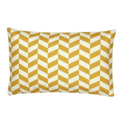 a Rectangular Cushion in Gold Thick Chevron pattern - 30x50cm