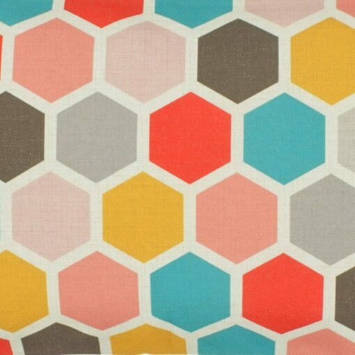 a closer look at a Rectangular Cushion cover in Multi colour Honeycomb pattern - 30x50cm