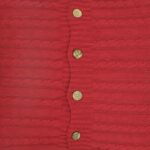 closer look at a Buttoned Cable Knit Cushion cover in Scarlet red colour - 50x50cm