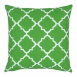 Outdoor cushion cover in Green Trellis pattern