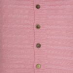closer look at a Buttoned Cable Knit Cushion cover in Pink colour - 50x50cm