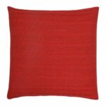back side view of a Buttoned Cable Knit Cushion in red colour - 50x50cm