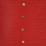 closer look at a Buttoned Cable Knit Cushion cover in red colour - 50x50cm